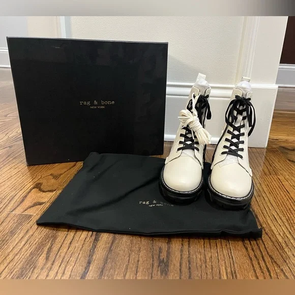 Rag & Bone NWT Shiloh Boots in White - Picture 8 of 13